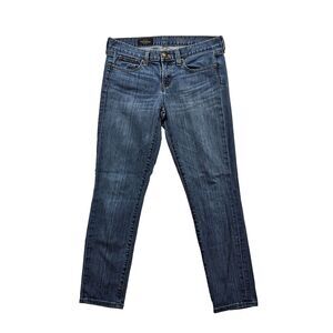 J. Crew Toothpick Ankle Jeans Mid Rise Skinny Pocket Dark Wash Blue Women 29 EUC